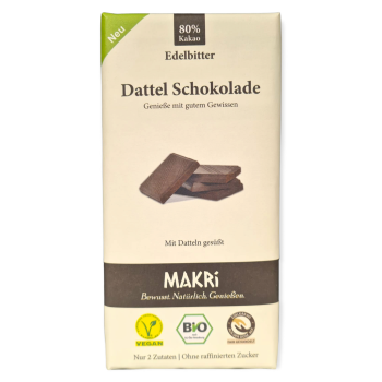 Makri Dattelschokolade Edelbitter 80%
